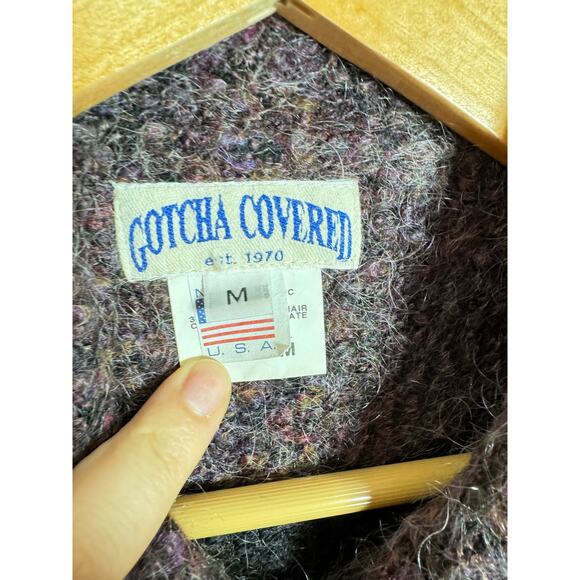 VTG Women’s Mohair Blend Cardigan Sweater M Knit Collar Made in USA - Picture 4 of 8